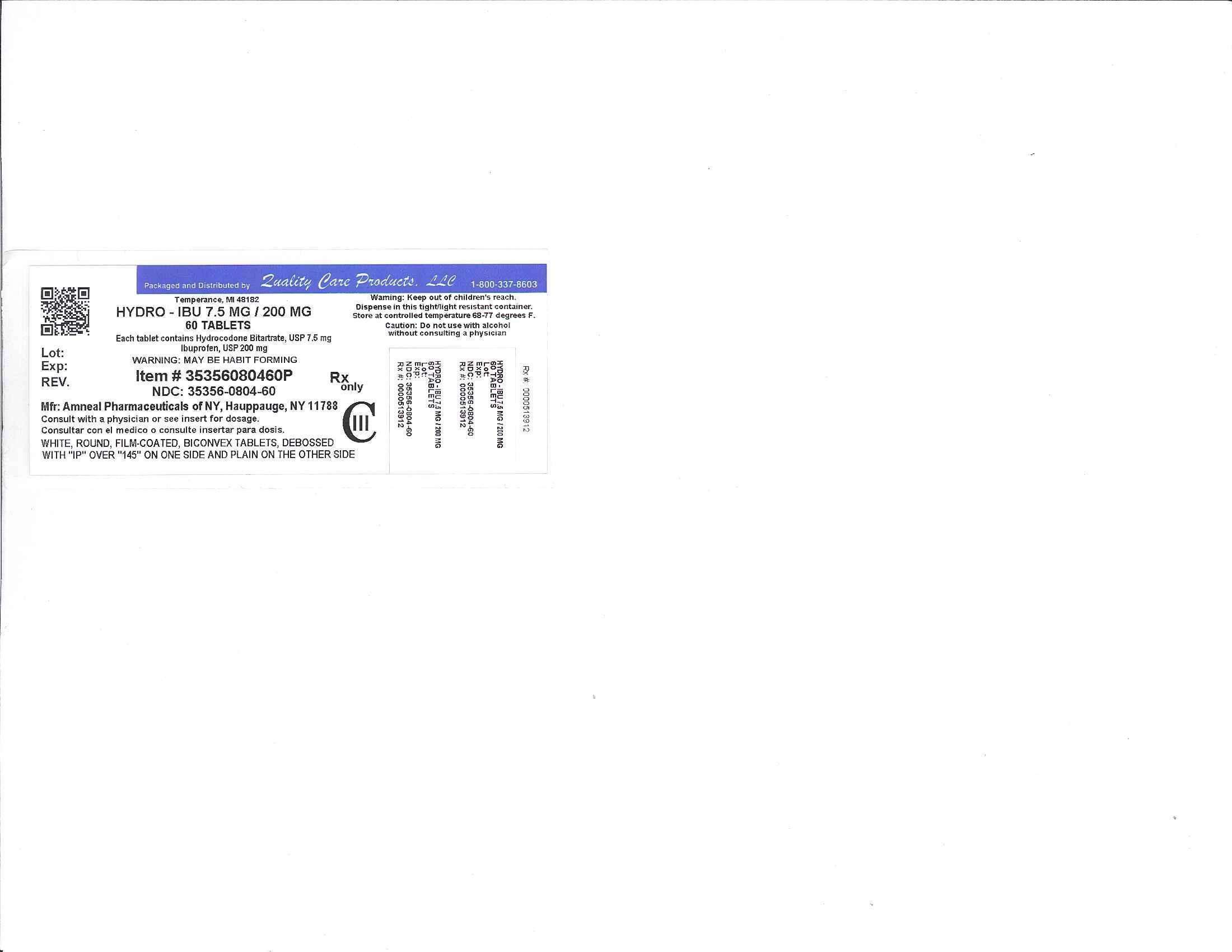 Hydrocodone Bitartrate and Ibuprofen